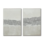 Cargar imagen en el visor de la galería, Set Cuadros Decorativos Abstracto Negro Arena 2 - 265 -Díptico Moderno y Minimalista Estilo Boho con Texturas en Nonos Neutros
