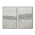 Cargar imagen en el visor de la galería, Set Cuadros Decorativos Abstracto Negro Arena 2 - 265 -Díptico Moderno y Minimalista Estilo Boho con Texturas en Nonos Neutros
