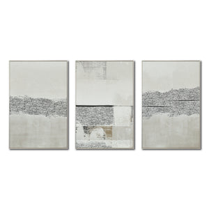Set Cuadros Decorativos Abstract Colors 2 - 265 - Triptico Moderno y Elegante Arte Estilo Boho con Textura en Tonos Neutros