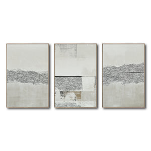 Set Cuadros Decorativos Abstract Colors 2 - 265 - Triptico Moderno y Elegante Arte Estilo Boho con Textura en Tonos Neutros