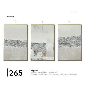 Set Cuadros Decorativos Abstract Colors 2 - 265 - Triptico Moderno y Elegante Arte Estilo Boho con Textura en Tonos Neutros