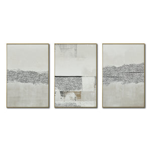Set Cuadros Decorativos Abstract Colors 2 - 265 - Triptico Moderno y Elegante Arte Estilo Boho con Textura en Tonos Neutros