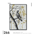 Cargar imagen en el visor de la galería, Cuadro Decorativo Abstracto Negro Arena 2-266 - Perico, Loro, Aves En Blanco y Negro Arte Elegante con Dorado Oro
