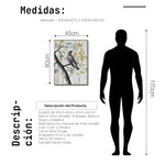 Cargar imagen en el visor de la galería, Cuadro Decorativo Abstracto Negro Arena 2-266 - Perico, Loro, Aves En Blanco y Negro Arte Elegante con Dorado Oro
