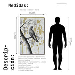 Cargar imagen en el visor de la galería, Cuadro Decorativo Abstracto Negro Arena 2-266 - Perico, Loro, Aves En Blanco y Negro Arte Elegante con Dorado Oro
