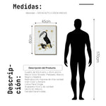 Cargar imagen en el visor de la galería, Cuadro Decorativo Abstracto Negro Arena 2-268 - Boceto de Tucan, Aves en Blanco, Negro y Dorado Oro Arte Moderno Estilo Boho
