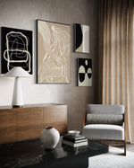 Cargar imagen en el visor de la galería, Set Cuadros Decorativos Abstracto Negro Arena 2 - 230 B - 4piezas Arte Moderno y Minimalista Estilo Nordico Tonos Neutros
