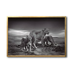 Cargar imagen en el visor de la galería, Cuadro Decorativo Fauna 026 - Leones Blanco y Negro
