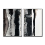 Cargar imagen en el visor de la galería, Set 2 Cuadros Decorativos Abstracto Negro Arena 026 - Estilo Boho Minimalista
