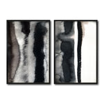 Cargar imagen en el visor de la galería, Set 2 Cuadros Decorativos Abstracto Negro Arena 026 - Estilo Boho Minimalista
