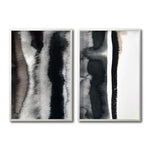 Cargar imagen en el visor de la galería, Set 2 Cuadros Decorativos Abstracto Negro Arena 026 - Estilo Boho Minimalista
