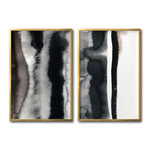 Cargar imagen en el visor de la galería, Set 2 Cuadros Decorativos Abstracto Negro Arena 026 - Estilo Boho Minimalista
