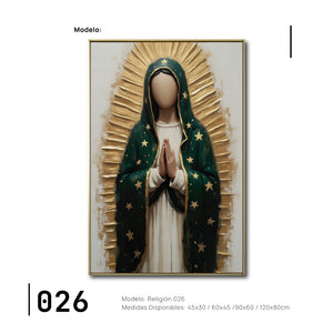 Cuadro Decorativo - Religion 026 - Virgen de Guadalupe, Arte Bíblico Abstracto