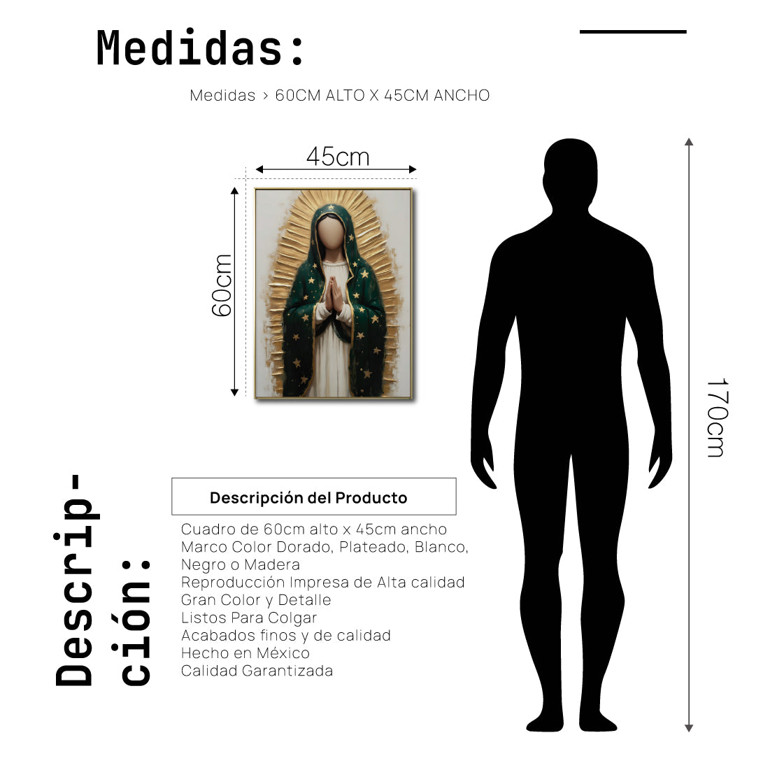 Cuadro Decorativo - Religion 026 - Virgen de Guadalupe, Arte Bíblico Abstracto