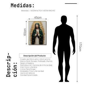 Cuadro Decorativo - Religion 026 - Virgen de Guadalupe, Arte Bíblico Abstracto