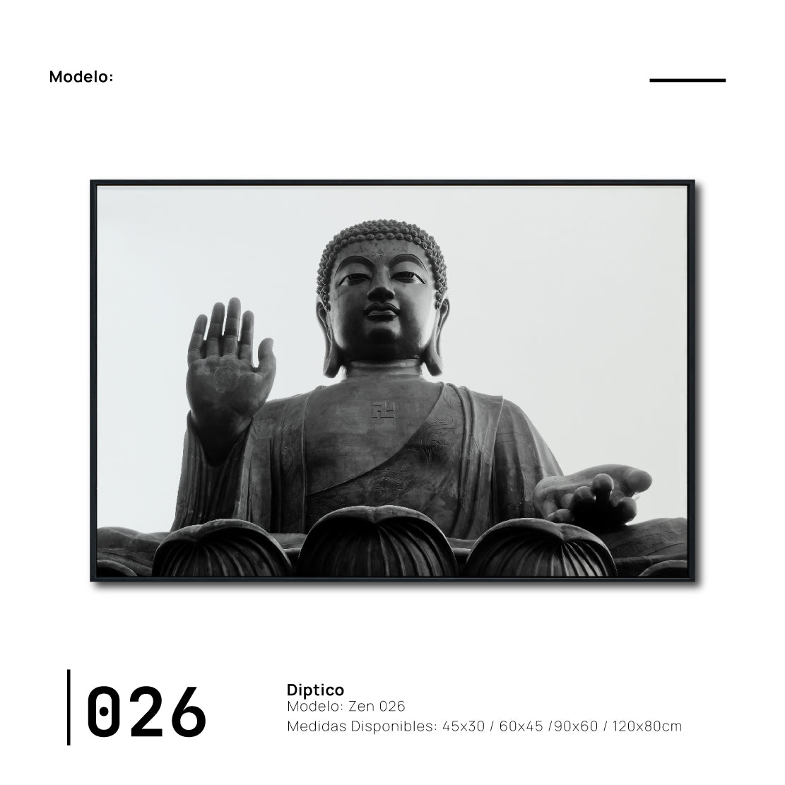 Cuadro Decorativo - Zen 026 - Buda en Meditación - Escultura