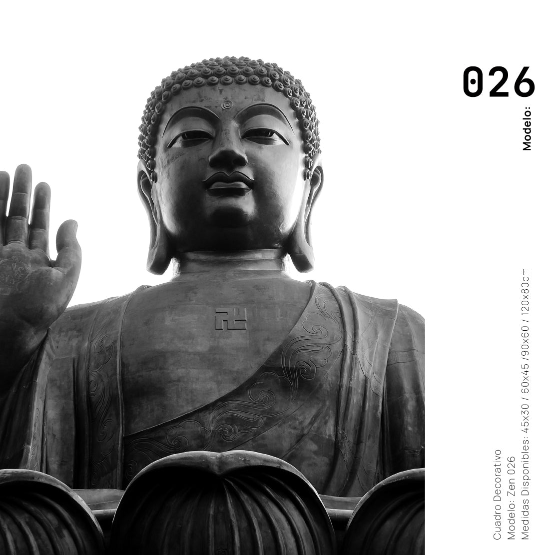 Cuadro Decorativo - Zen 026 - Buda en Meditación - Escultura