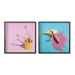 Set Cuadros Decorativos Pink 026 - Barbie & Banana