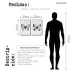 Cargar imagen en el visor de la galería, Cuadro Decorativo Abstracto Negro Arena 2-270 - Boceto Mariposas En Blanco, Negro y Dorado Arte Moderno Estilo Nordico
