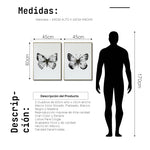 Cargar imagen en el visor de la galería, Cuadro Decorativo Abstracto Negro Arena 2-270 - Boceto Mariposas En Blanco, Negro y Dorado Arte Moderno Estilo Nordico
