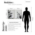Cargar imagen en el visor de la galería, Set Cuadros Decorativos Abstracto Negro Arena 2-272 - Diptico Boceto Loros, Aves, Pericos Arte Moderno y Elegante en Blanco y Negro Estilo Nordico
