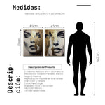 Cargar imagen en el visor de la galería, Set Cuadros Decorativos Abstracto Negro Arena 2-273 -Diptico Boceto de Rostros Caras de Mujer en Blanco y Negro con Dorado Oro Arte Moderno y Elegante
