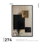 Cargar imagen en el visor de la galería, Cuadro Decorativo Abstracto Negro Arena 2-274 Arte Moderno y Elegante Estilo Nordico en Negro, Beige y Dorado Oro
