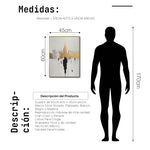 Cargar imagen en el visor de la galería, Cuadro Decorativo Abstracto Negro Arena 2-276 - Ciudad y Silueta Humana Arte Moderno y Minimalista en Negro y Dorado Oro
