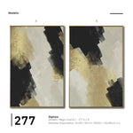 Cargar imagen en el visor de la galería, Set Cuadros Decorativos Abstracto Negro Arena 2-277 -Diptico Moderno y Elegante Arte Estilo Nordico en Negro, Beige y Dorado Oro
