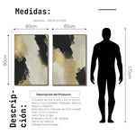 Cargar imagen en el visor de la galería, Set Cuadros Decorativos Abstracto Negro Arena 2-277 -Diptico Moderno y Elegante Arte Estilo Nordico en Negro, Beige y Dorado Oro
