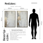 Cargar imagen en el visor de la galería, Set Cuadros Decorativos Abstracto Negro Arena 2 - 278 - Diptico Moderno y Elegante Arte Estilo Nordico en Blanco, Gris y Dorado Oro
