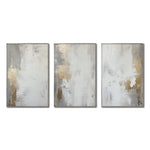 Cargar imagen en el visor de la galería, Set Cuadros Decorativos Abstracto Negro Arena 2 - 278 - Triptico Moderno y Elegante Arte Estilo Nordico en Blanco, Gris y Dorado Oro

