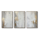 Cargar imagen en el visor de la galería, Set Cuadros Decorativos Abstracto Negro Arena 2 - 278 - Triptico Moderno y Elegante Arte Estilo Nordico en Blanco, Gris y Dorado Oro
