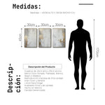 Cargar imagen en el visor de la galería, Set Cuadros Decorativos Abstracto Negro Arena 2 - 278 - Triptico Moderno y Elegante Arte Estilo Nordico en Blanco, Gris y Dorado Oro

