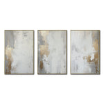 Cargar imagen en el visor de la galería, Set Cuadros Decorativos Abstracto Negro Arena 2 - 278 - Triptico Moderno y Elegante Arte Estilo Nordico en Blanco, Gris y Dorado Oro
