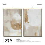 Cargar imagen en el visor de la galería, Set Cuadros Decorativos Abstracto Negro Arena 2 - 279 - Diptico Moderno y Elegante Arte Estilo Boho en Blanco, Beige y Dorado Oro
