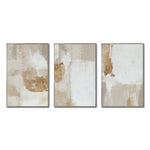 Cargar imagen en el visor de la galería, Set Cuadros Decorativos Abstracto Negro Arena 2 - 279 - Triptico Moderno y Elegante Arte Estilo Boho en Blanco, Beige y Dorado Oro
