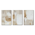Cargar imagen en el visor de la galería, Set Cuadros Decorativos Abstracto Negro Arena 2 - 279 - Triptico Moderno y Elegante Arte Estilo Boho en Blanco, Beige y Dorado Oro
