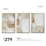 Cargar imagen en el visor de la galería, Set Cuadros Decorativos Abstracto Negro Arena 2 - 279 - Triptico Moderno y Elegante Arte Estilo Boho en Blanco, Beige y Dorado Oro
