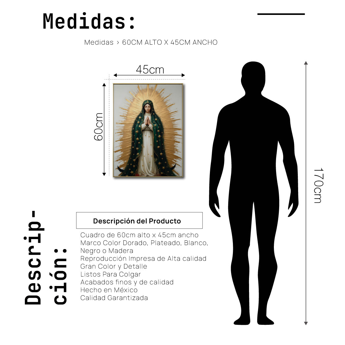 Cuadro Decorativo - Religion 027 - Virgen de Guadalupe, Arte Bíblico Abstracto