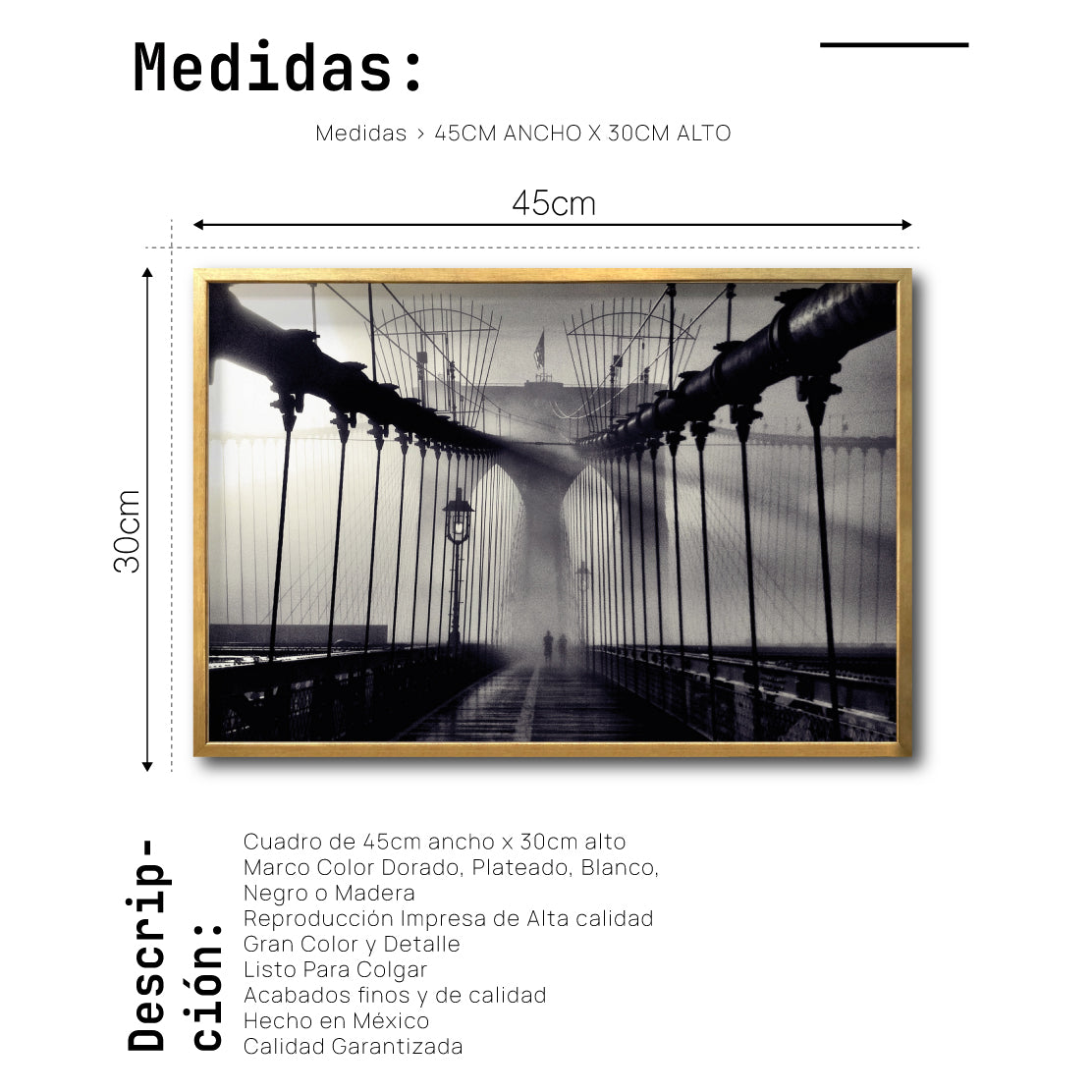Cuadro Decorativo NY 028 - Puente de Brooklyn Nueva York