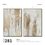 Cargar imagen en el visor de la galería, Set Cuadros Decorativos Abstracto Negro Arena 2 - 281 - Diptico Moderno y Elegante Arte Estilo Boho en Blanco, Beige y Dorado Oro
