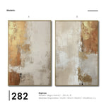 Cargar imagen en el visor de la galería, Set Cuadros Decorativos Abstracto Negro Arena 2 - 282 - Diptico Moderno y Elegante Arte Estilo Boho en Beige y Dorado Oro
