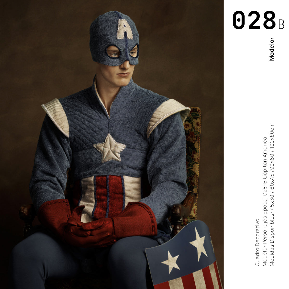 Cuadro Decorativo Personajes Época 028B Superhéroes Capitán America