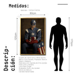 Cargar imagen en el visor de la galería, Cuadro Decorativo Personajes Época 028B Superhéroes Capitán America
