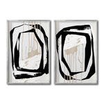 Cargar imagen en el visor de la galería, Set Cuadros Decorativos Abstracto Negro Arena 028 - Para Comedor
