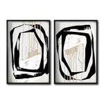 Cargar imagen en el visor de la galería, Set Cuadros Decorativos Abstracto Negro Arena 028 para Sala
