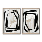 Cargar imagen en el visor de la galería, Set Cuadros Decorativos Abstracto Negro Arena 028 - Para Comedor
