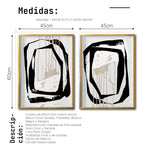 Cargar imagen en el visor de la galería, Set Cuadros Decorativos Abstracto Negro Arena 028 para Sala
