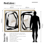 Cargar imagen en el visor de la galería, Set 2 Cuadros Decorativos Abstracto Negro Arena 028 - Para Credenza
